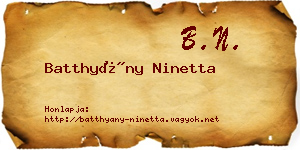 Batthyány Ninetta névjegykártya